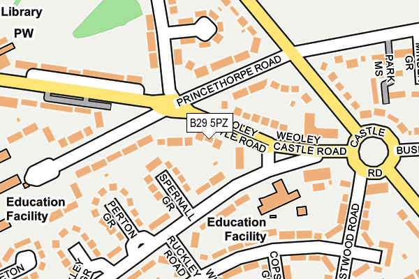 B29 5PZ map - OS OpenMap – Local (Ordnance Survey)