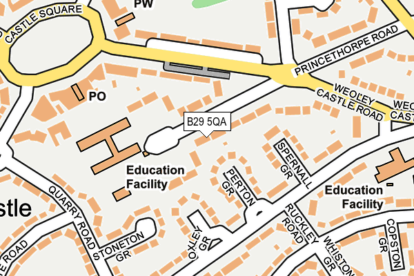 B29 5QA map - OS OpenMap – Local (Ordnance Survey)