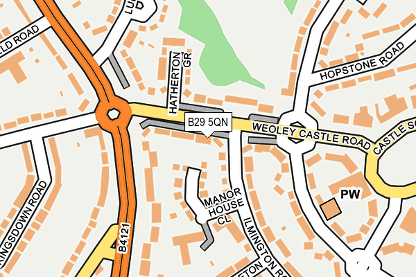 B29 5QN map - OS OpenMap – Local (Ordnance Survey)