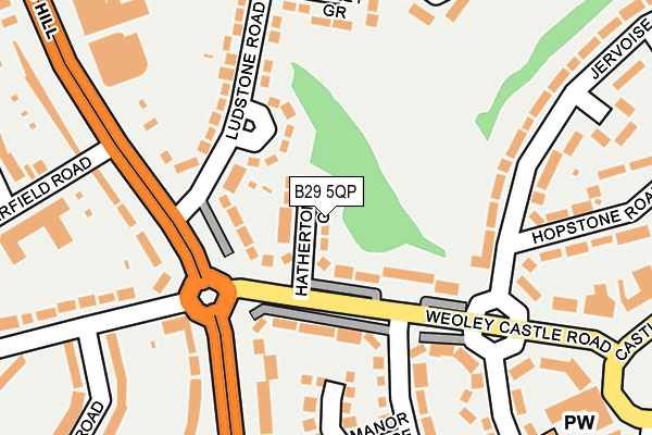 B29 5QP map - OS OpenMap – Local (Ordnance Survey)