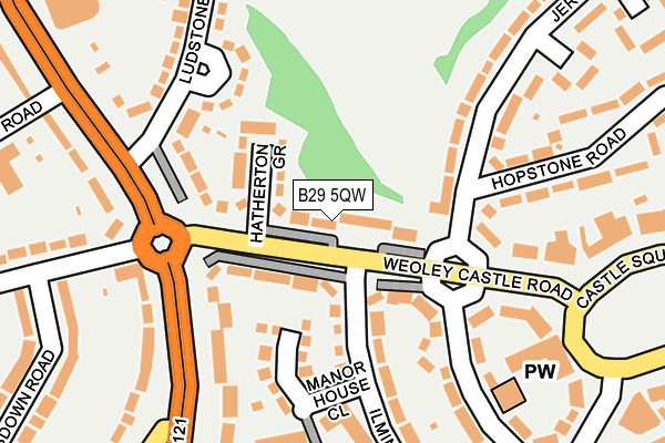 B29 5QW map - OS OpenMap – Local (Ordnance Survey)