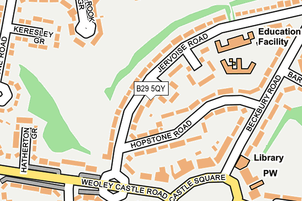 B29 5QY map - OS OpenMap – Local (Ordnance Survey)