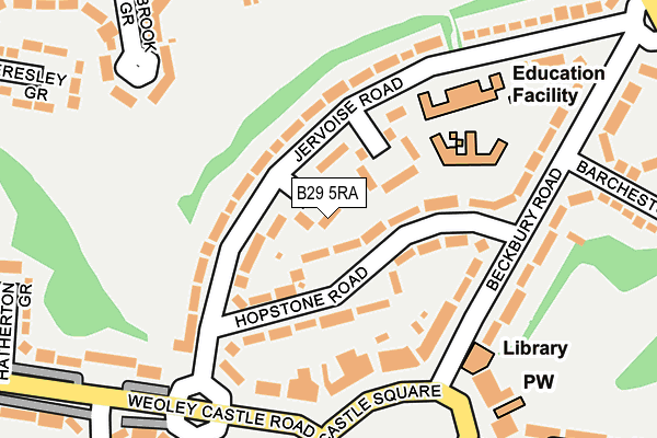 B29 5RA map - OS OpenMap – Local (Ordnance Survey)