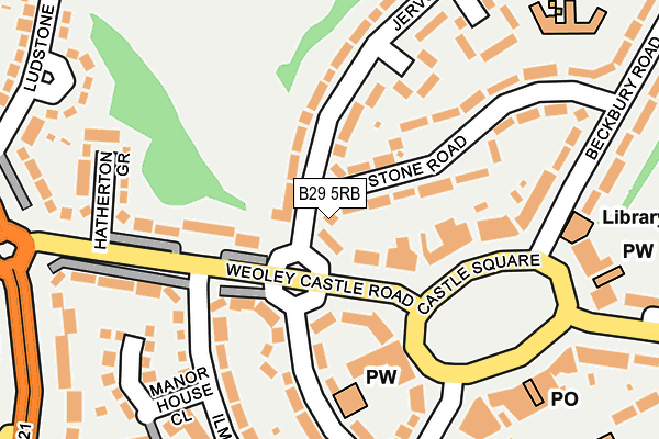 B29 5RB map - OS OpenMap – Local (Ordnance Survey)