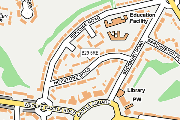 B29 5RE map - OS OpenMap – Local (Ordnance Survey)