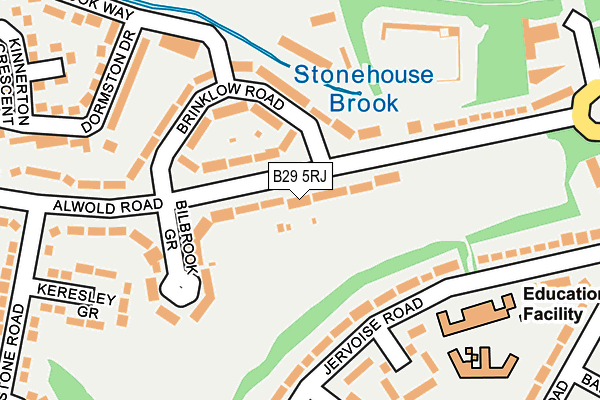 B29 5RJ map - OS OpenMap – Local (Ordnance Survey)