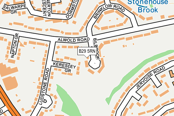 B29 5RN map - OS OpenMap – Local (Ordnance Survey)