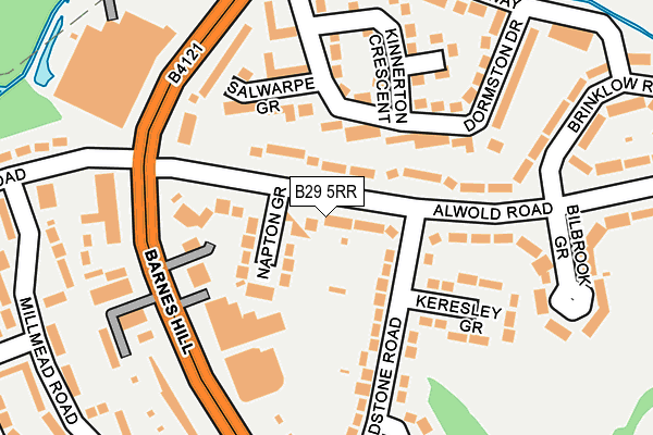 B29 5RR map - OS OpenMap – Local (Ordnance Survey)