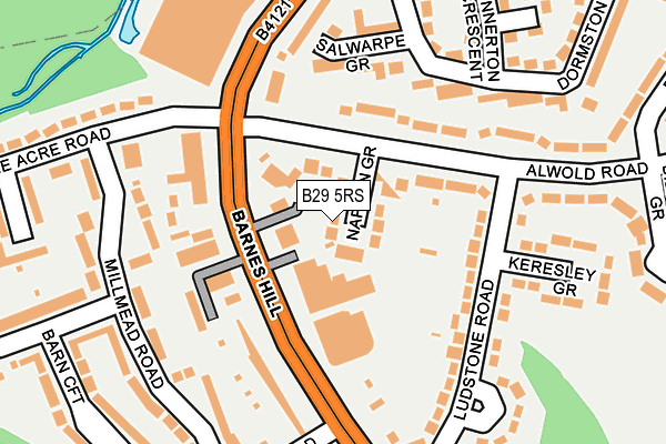 B29 5RS map - OS OpenMap – Local (Ordnance Survey)