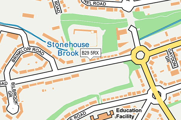 B29 5RX map - OS OpenMap – Local (Ordnance Survey)