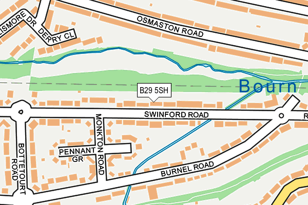 B29 5SH map - OS OpenMap – Local (Ordnance Survey)