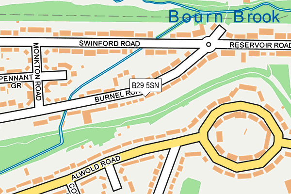 B29 5SN map - OS OpenMap – Local (Ordnance Survey)