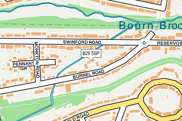 B29 5SP map - OS OpenMap – Local (Ordnance Survey)