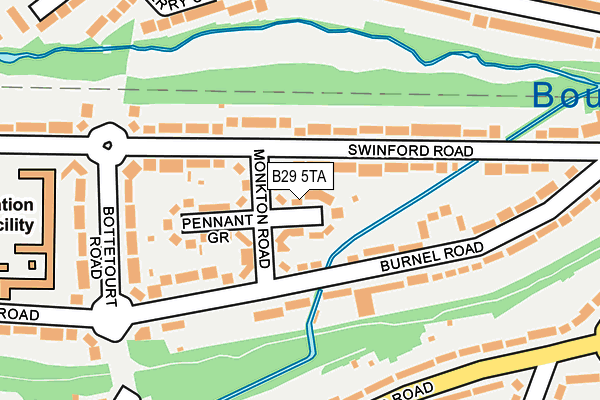 B29 5TA map - OS OpenMap – Local (Ordnance Survey)