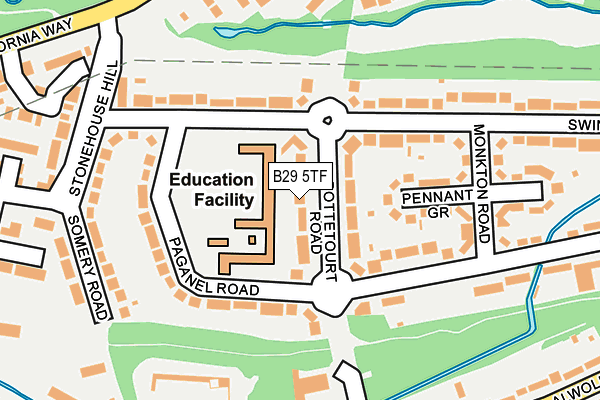 B29 5TF map - OS OpenMap – Local (Ordnance Survey)