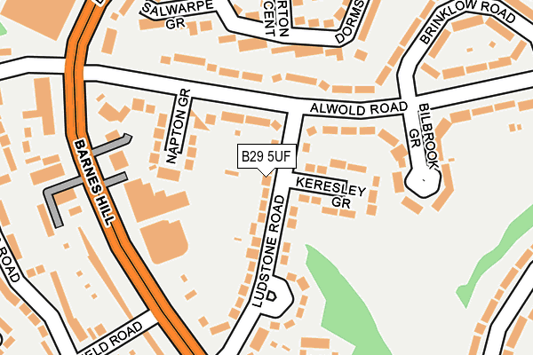 B29 5UF map - OS OpenMap – Local (Ordnance Survey)