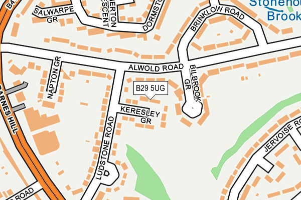 B29 5UG map - OS OpenMap – Local (Ordnance Survey)