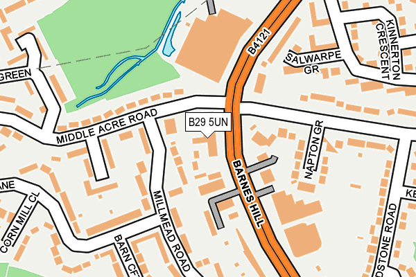 B29 5UN map - OS OpenMap – Local (Ordnance Survey)