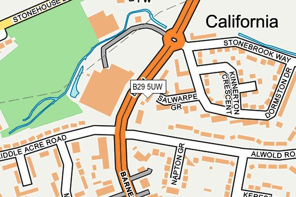 B29 5UW map - OS OpenMap – Local (Ordnance Survey)