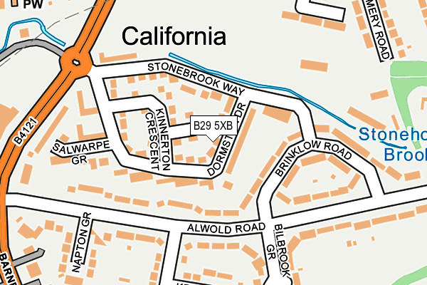 B29 5XB map - OS OpenMap – Local (Ordnance Survey)