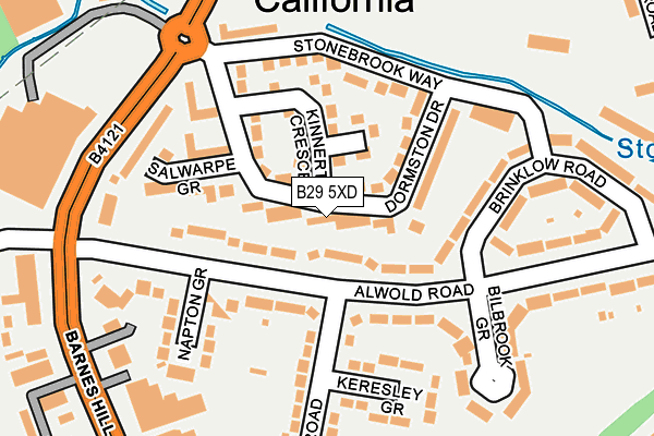 B29 5XD map - OS OpenMap – Local (Ordnance Survey)