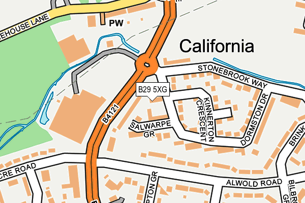 B29 5XG map - OS OpenMap – Local (Ordnance Survey)