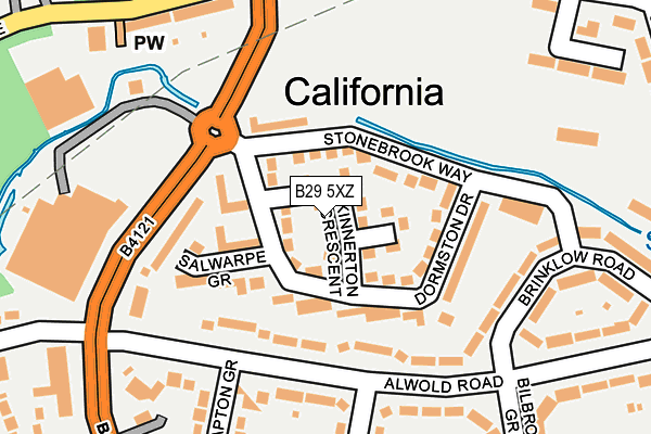 B29 5XZ map - OS OpenMap – Local (Ordnance Survey)