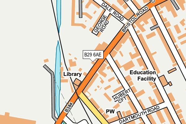 B29 6AE map - OS OpenMap – Local (Ordnance Survey)