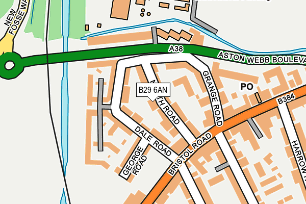 B29 6AN map - OS OpenMap – Local (Ordnance Survey)