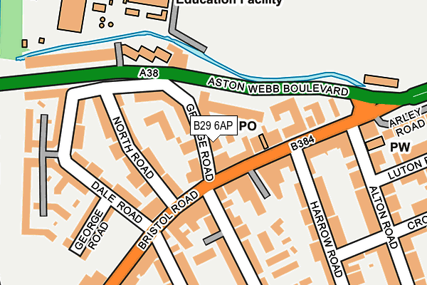 B29 6AP map - OS OpenMap – Local (Ordnance Survey)