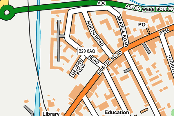 B29 6AQ map - OS OpenMap – Local (Ordnance Survey)
