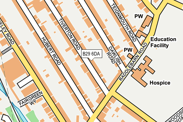 B29 6DA map - OS OpenMap – Local (Ordnance Survey)