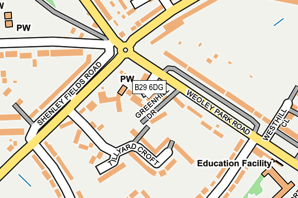B29 6DG map - OS OpenMap – Local (Ordnance Survey)