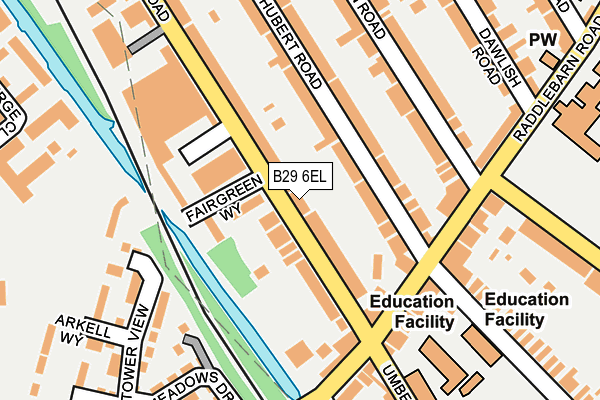 B29 6EL map - OS OpenMap – Local (Ordnance Survey)