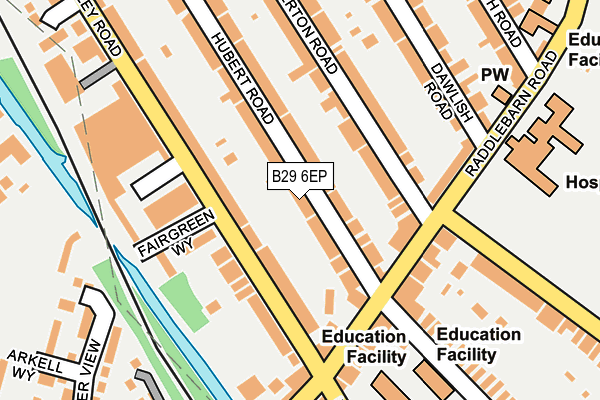 B29 6EP map - OS OpenMap – Local (Ordnance Survey)