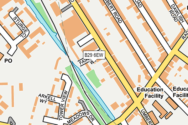 B29 6EW map - OS OpenMap – Local (Ordnance Survey)