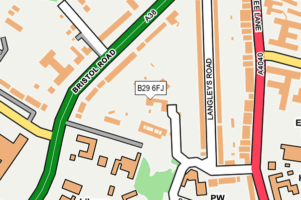 B29 6FJ map - OS OpenMap – Local (Ordnance Survey)