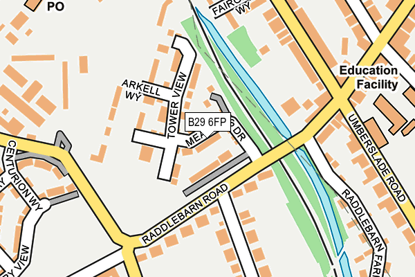 B29 6FP map - OS OpenMap – Local (Ordnance Survey)