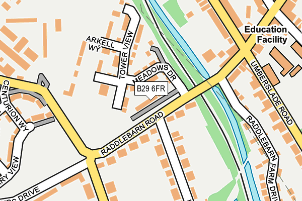 B29 6FR map - OS OpenMap – Local (Ordnance Survey)