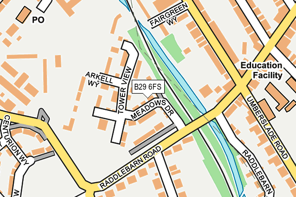B29 6FS map - OS OpenMap – Local (Ordnance Survey)