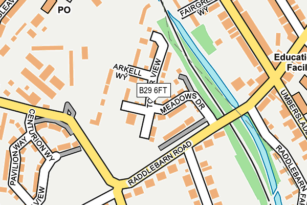 B29 6FT map - OS OpenMap – Local (Ordnance Survey)