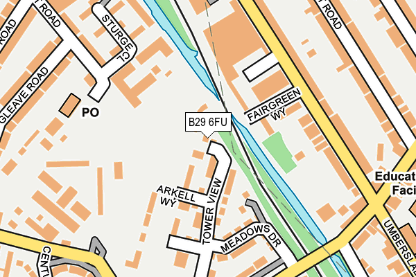 B29 6FU map - OS OpenMap – Local (Ordnance Survey)
