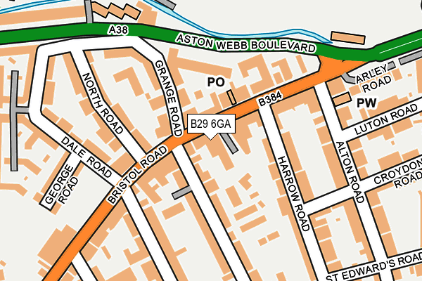 B29 6GA map - OS OpenMap – Local (Ordnance Survey)