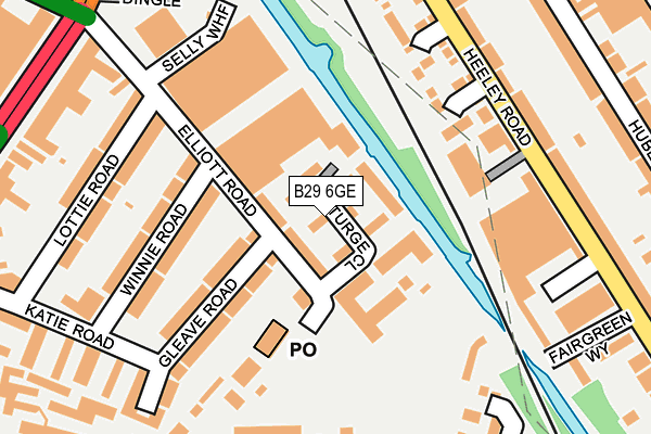 B29 6GE map - OS OpenMap – Local (Ordnance Survey)