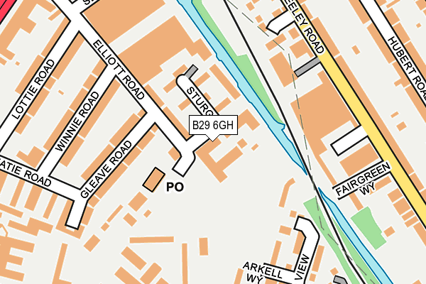 B29 6GH map - OS OpenMap – Local (Ordnance Survey)