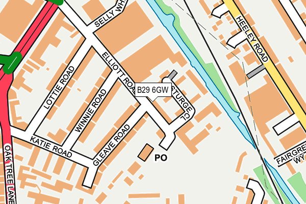 B29 6GW map - OS OpenMap – Local (Ordnance Survey)