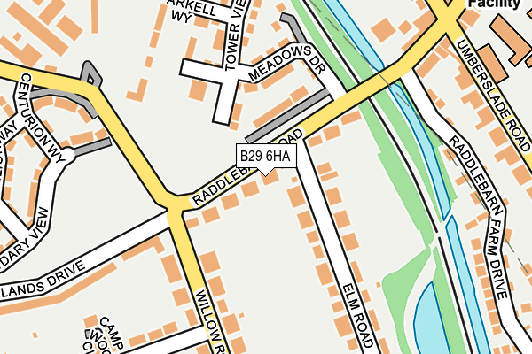 B29 6HA map - OS OpenMap – Local (Ordnance Survey)