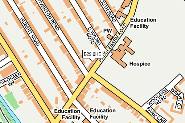 B29 6HE map - OS OpenMap – Local (Ordnance Survey)