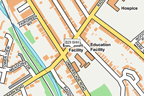 B29 6HH map - OS OpenMap – Local (Ordnance Survey)