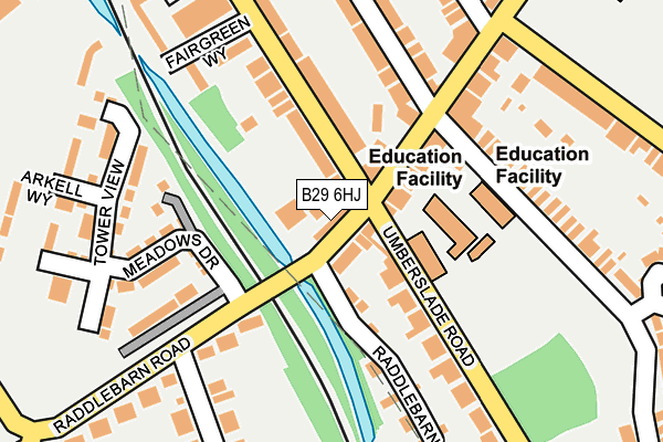 B29 6HJ map - OS OpenMap – Local (Ordnance Survey)